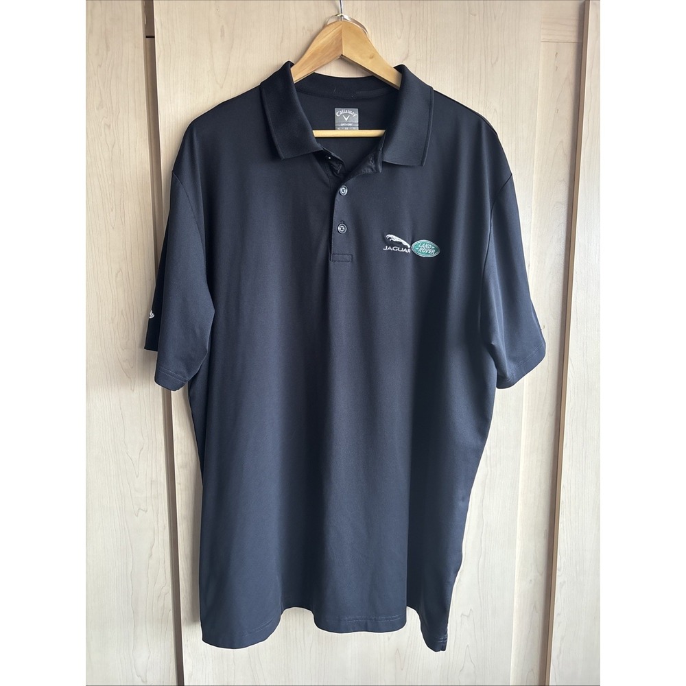 Callaway Men's Opti Dri Golf Polo XL Black Jaguar Land Rover Logos
